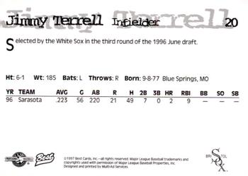 1997 Best Bristol White Sox #20 Jimmy Terrell Back