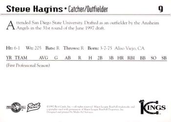 1997 Best Butte Copper Kings #9 Steve Hagins Back