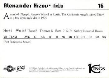 1997 Best Butte Copper Kings #16 Alexander Nizov Back