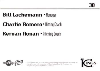 1997 Best Butte Copper Kings #30 Bill Lachemann / Charlie Romero / Kernan Ronan Back