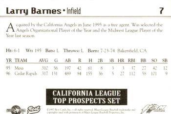 1997 Best California League Top Prospects #7 Larry Barnes Back