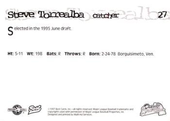 1997 Best Danville Braves #27 Steve Torrealba Back