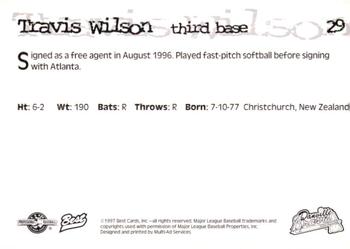 1997 Best Danville Braves #29 Travis Wilson Back