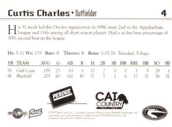1997 Best Delmarva Shorebirds #4 Curtis Charles Back