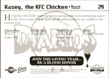 1997 Best El Paso Diablos #29 Kasey the KFC Chicken Back