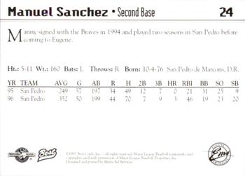 1997 Best Eugene Emeralds #24 Manuel Sanchez Back