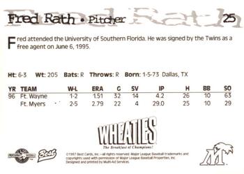 1997 Best Fort Myers Miracle #25 Fred Rath Back