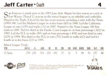 1997 Best Fort Wayne Wizards #4 Jeff Carter Back