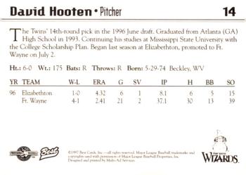 1997 Best Fort Wayne Wizards #14 David Hooten Back