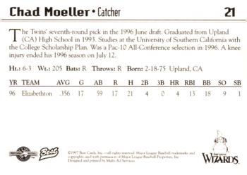 1997 Best Fort Wayne Wizards #21 Chad Moeller Back