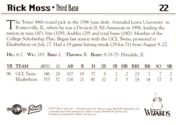 1997 Best Fort Wayne Wizards #22 Rick Moss Back