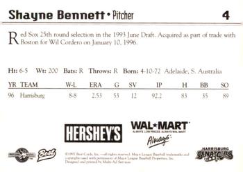 1997 Best Harrisburg Senators #4 Shayne Bennett Back