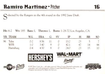 1997 Best Harrisburg Senators #16 Ramiro Martinez Back