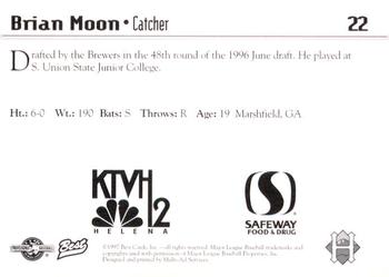 1997 Best Helena Brewers #22 Brian Moon Back