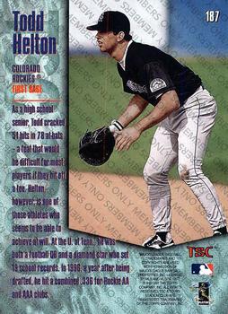 1997 Stadium Club - Members Only #187 Todd Helton Back