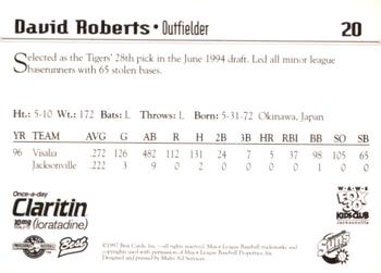 1997 Best Jacksonville Suns #20 David Roberts Back