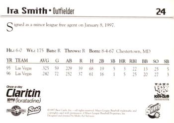 1997 Best Jacksonville Suns #24 Ira Smith Back
