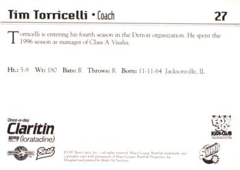1997 Best Jacksonville Suns #27 Tim Torricelli Back