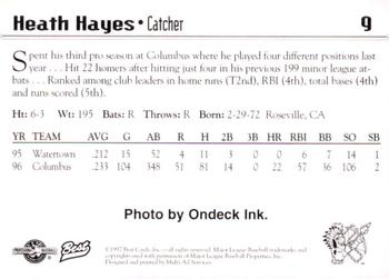 1997 Best Kinston Indians #9 Heath Hayes Back