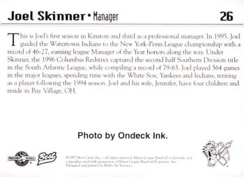 1997 Best Kinston Indians #26 Joel Skinner Back