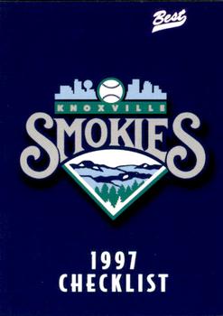 1997 Best Knoxville Smokies #28 Team Logo Front