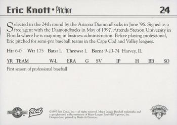 1997 Best Lethbridge Black Diamonds #24 Eric Knott Back