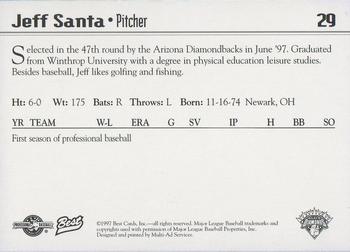 1997 Best Lethbridge Black Diamonds #29 Jeff Santa Back