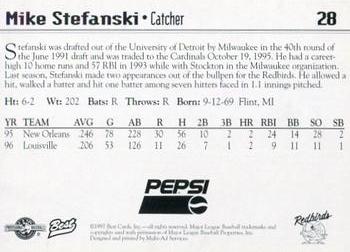 1997 Best Louisville Redbirds #28 Mike Stefanski Back