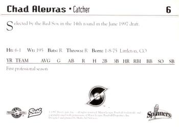 1997 Best Lowell Spinners #6 Chad Alevras Back