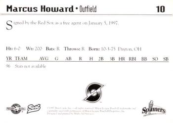 1997 Best Lowell Spinners #10 Marcus Howard Back