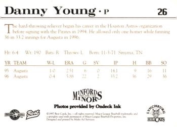 1997 Best Lynchburg Hillcats #26 Danny Young Back