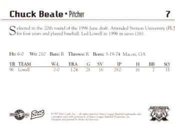 1997 Best Michigan Battle Cats #7 Chuck Beale Back