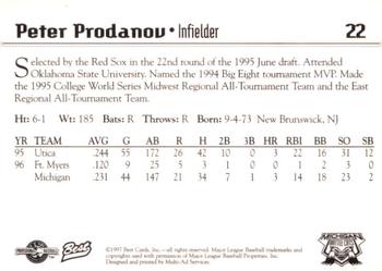 1997 Best Michigan Battle Cats #22 Peter Prodanov Back
