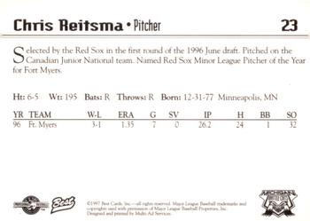 1997 Best Michigan Battle Cats #23 Chris Reitsma Back