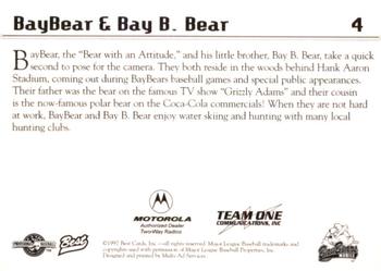 1997 Best Mobile BayBears #4 BayBear / Bay B. Bear Back