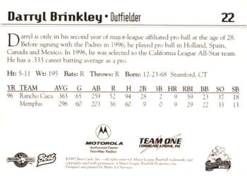 1997 Best Mobile BayBears #22 Darryl Brinkley Back