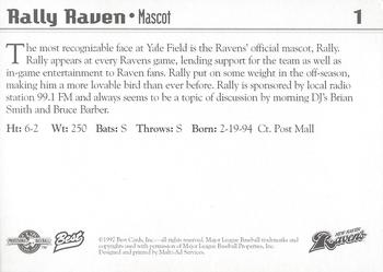 1997 Best New Haven Ravens #1 Rally Raven Back