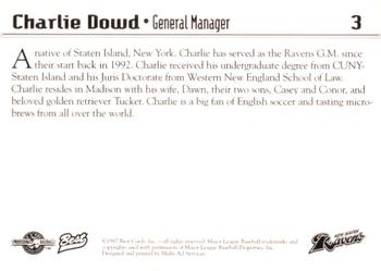 1997 Best New Haven Ravens #3 Charlie Dowd Back
