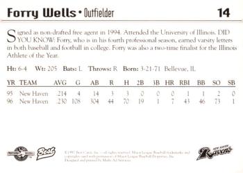 1997 Best New Haven Ravens #14 Forry Wells Back