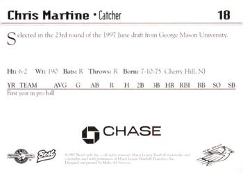 1997 Best New Jersey Cardinals #18 Chris Martine Back