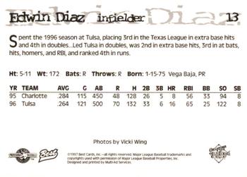1997 Best Oklahoma City 89ers #13 Edwin Diaz Back