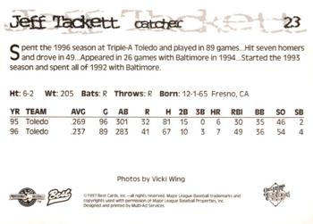 1997 Best Oklahoma City 89ers #23 Jeff Tackett Back