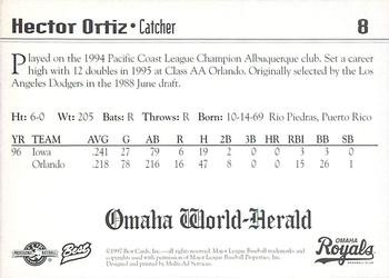 1997 Best Omaha Royals #8 Hector Ortiz Back