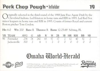 1997 Best Omaha Royals #19 Pork Chop Pough Back