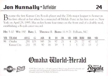 1997 Best Omaha Royals #24 Jon Nunnally Back