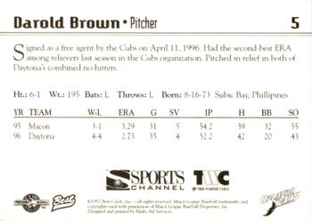 1997 Best Orlando Rays #5 Darold Brown Back