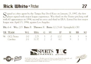 1997 Best Orlando Rays #27 Rick White Back