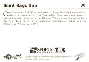 1997 Best Orlando Rays #29 Devil Rays Duo (Cesar Devarez / Rick White) Back