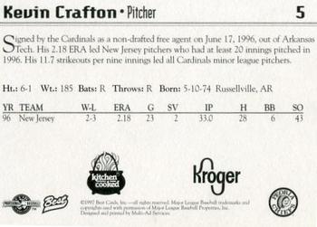 1997 Best Peoria Chiefs #5 Kevin Crafton Back