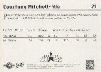 1997 Best Piedmont Boll Weevils #21 Courtney Mitchell Back